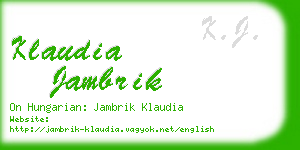 klaudia jambrik business card